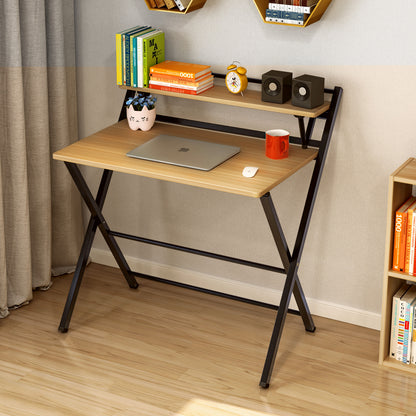 Express Folding Desk with Shelf (Oak)