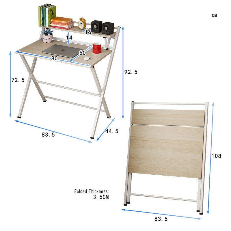 Express Folding Desk with Shelf (Oak)