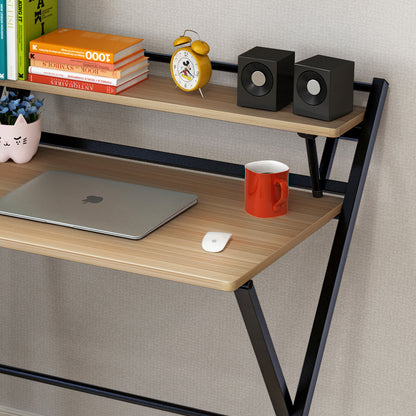 Express Folding Desk with Shelf (Oak)