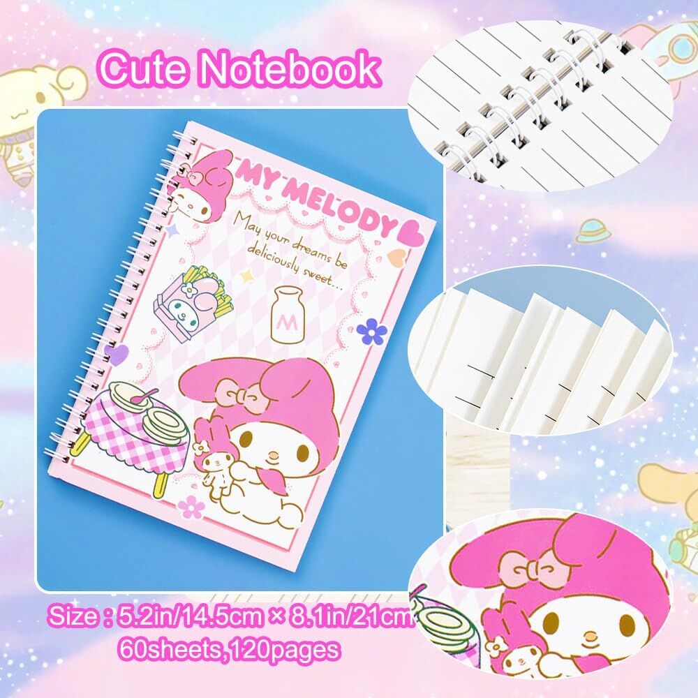 Cute Anime My Melody A5 Spiral Notebook Kawaii Sanrio Stationery Diary Journal