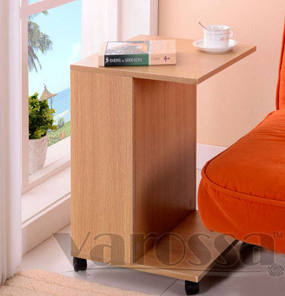 Hermes Sofa Side Table with Magazine Holder (Natural Oak)