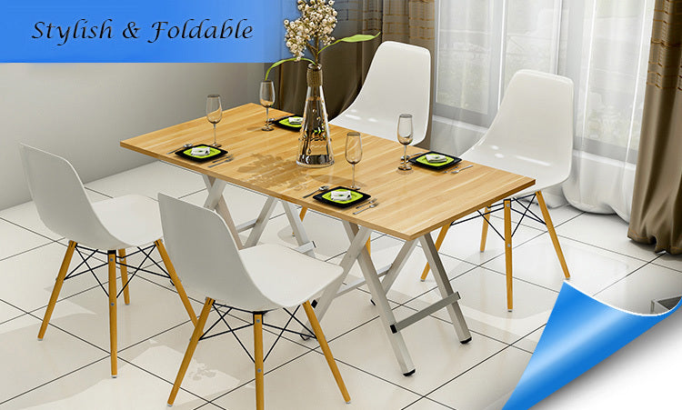 Grace Steel and Wood Folding Utility Table Square 80cm  (Oak)