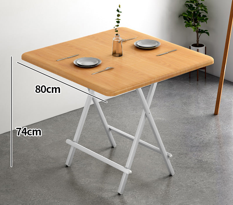 Grace Steel and Wood Folding Utility Table Square 80cm  (Oak)