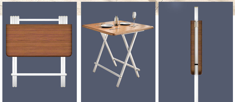 Grace Steel and Wood Folding Utility Table Square 80cm  (Oak)
