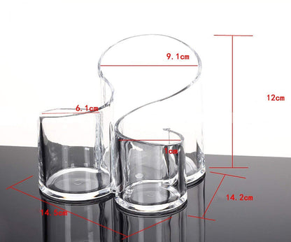 Crystal Clear Acrylic Cosmetic Desktop Organizer Makeup Brush Holder