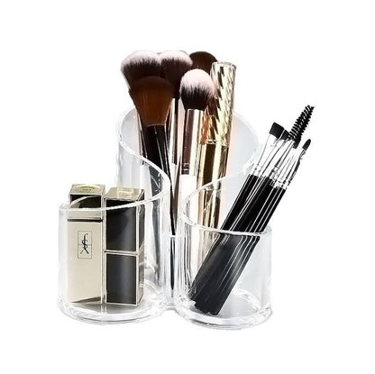 Crystal Clear Acrylic Cosmetic Desktop Organizer Makeup Brush Holder