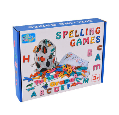 Wooden Alphabet Matching Letters Spelling Game Blocks & Cards Educational Toy