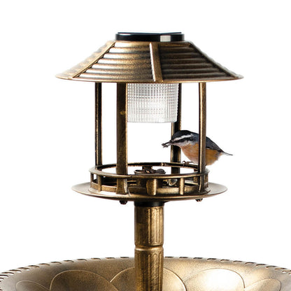 4-in-1 Bird Bath Feeder & Planter with Solar Light