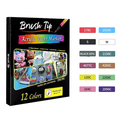 12 Colours Acrylic Paint Pens Art Markers