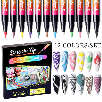 12 Colours Acrylic Paint Pens Art Markers