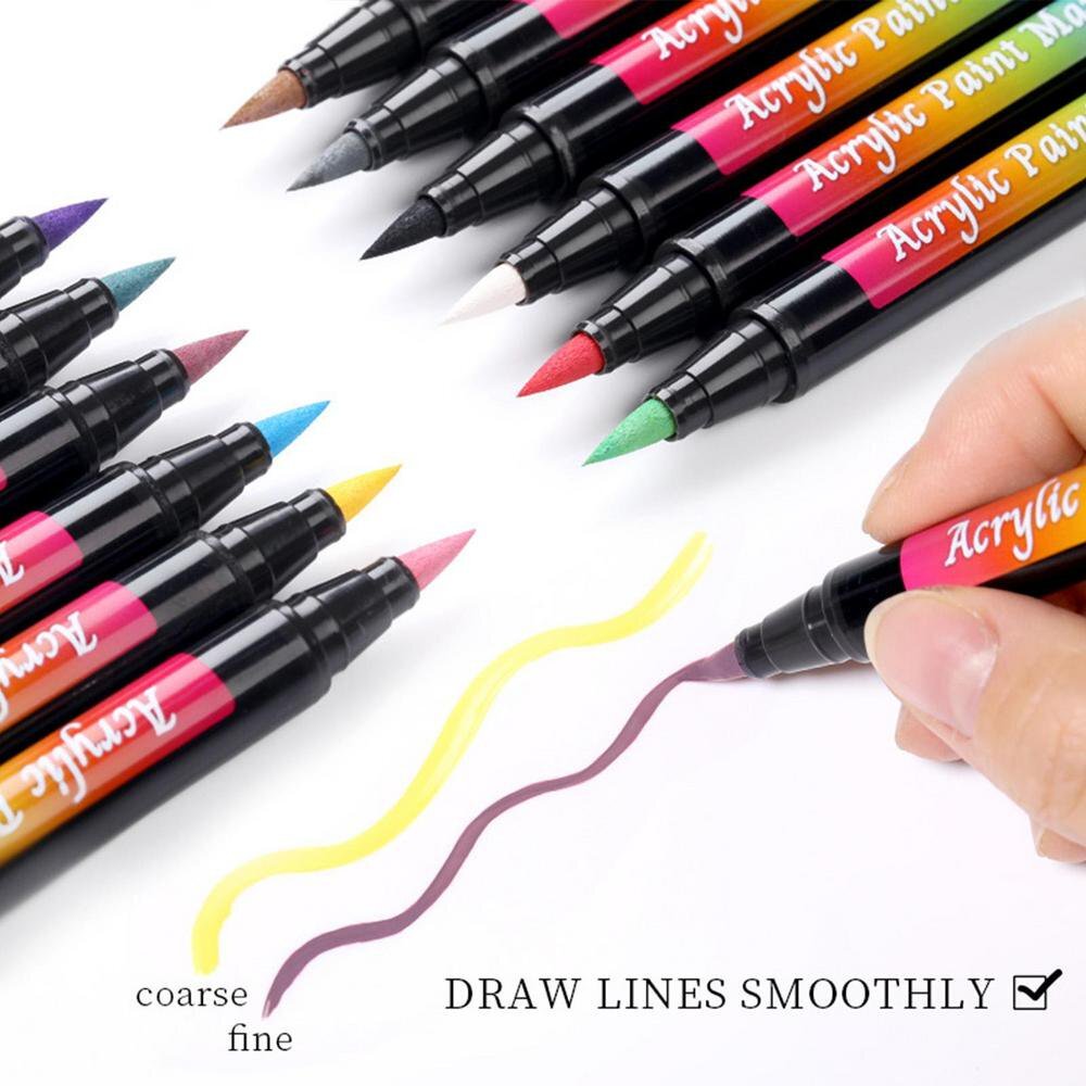 12 Colours Acrylic Paint Pens Art Markers