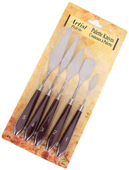 5 Piece Artist Palette Knife Set Painting Spatulas