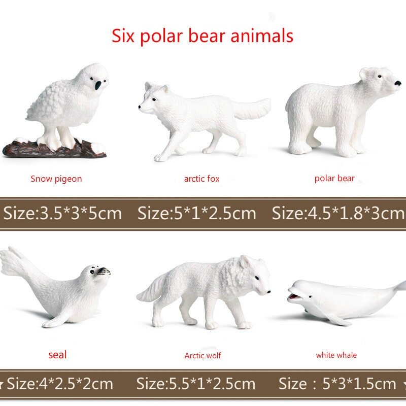 6 PCS Arctic Animal Figures Toy Set