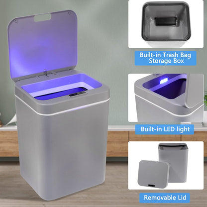 Automatic LED Smart Senser Non-Contact Garbage Rubbish Bin 16L