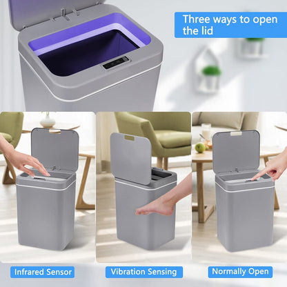 Automatic LED Smart Senser Non-Contact Garbage Rubbish Bin 16L