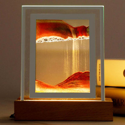 3D Moving Sand Art LED Table Lamp Sandscape Night Light Painting Decor