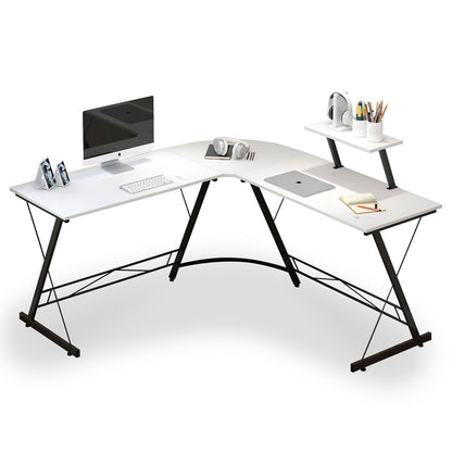 Premium Executive Corner Desk Professional Double Workstation (White)