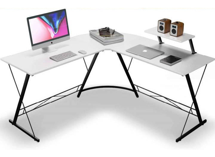 Premium Executive Corner Desk Professional Double Workstation (White)