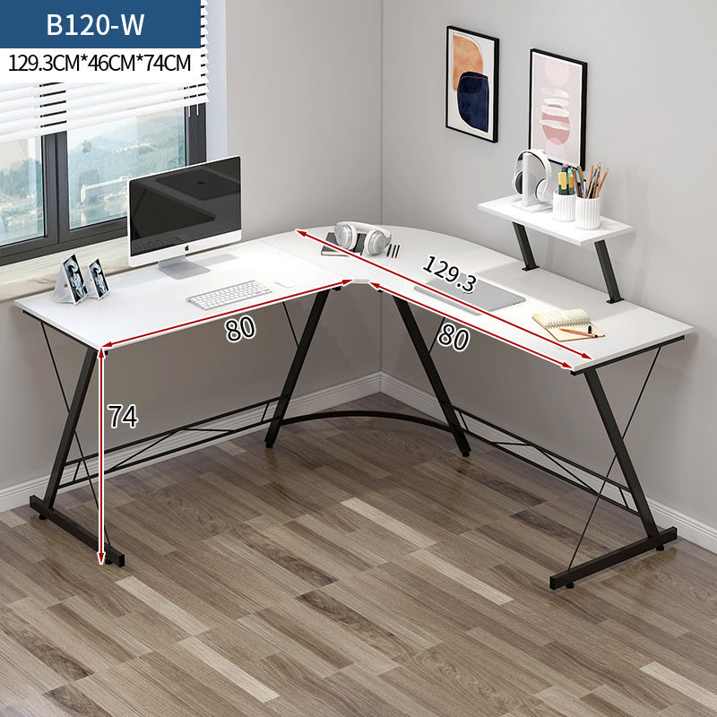 Premium Executive Corner Desk Professional Double Workstation (White)