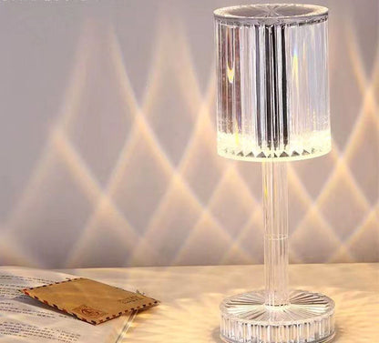 Crystal Cylinder LED Table Lamp Touch Sensor Night Light