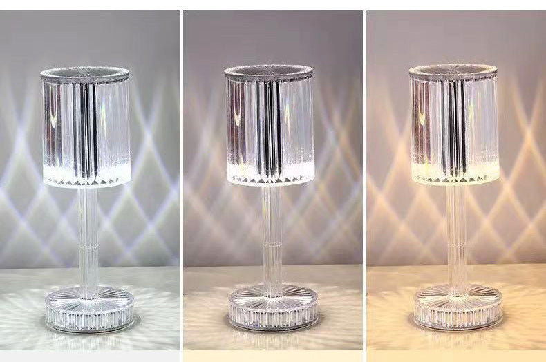 Crystal Cylinder LED Table Lamp Touch Sensor Night Light