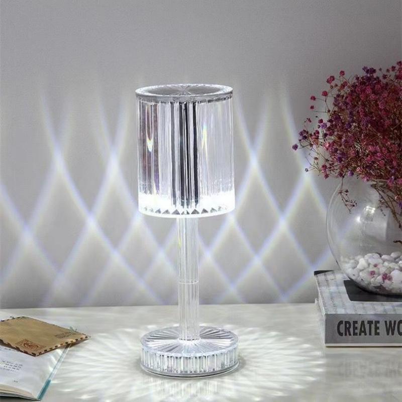 Crystal Cylinder LED Table Lamp Touch Sensor Night Light