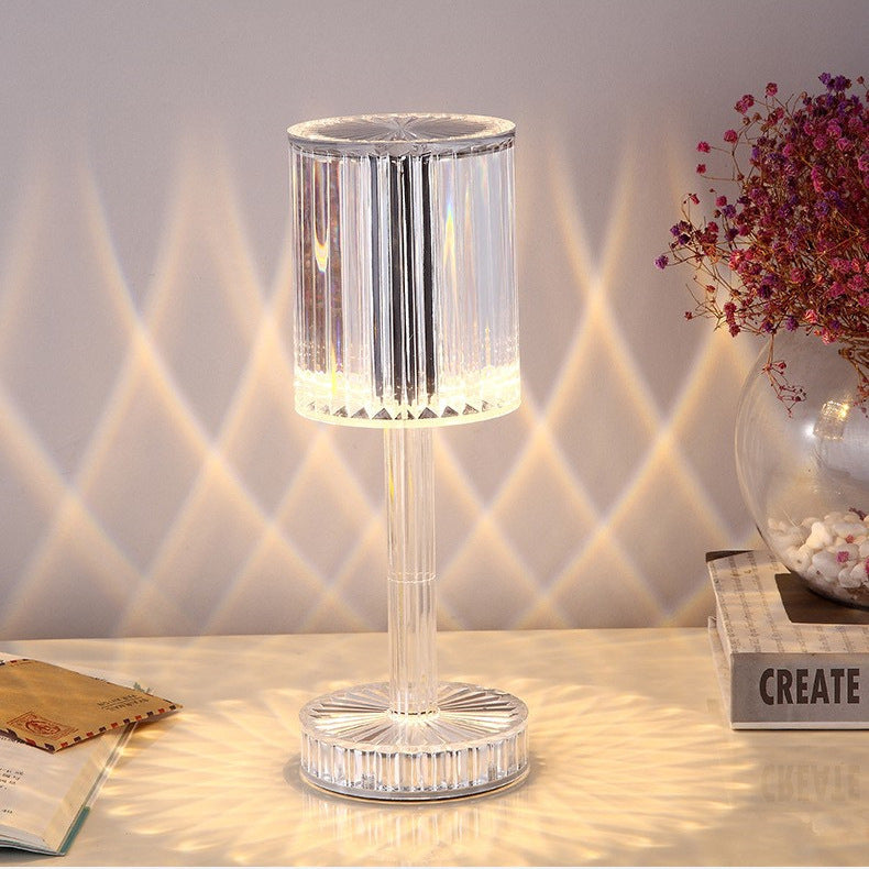 Crystal Cylinder LED Table Lamp Touch Sensor Night Light