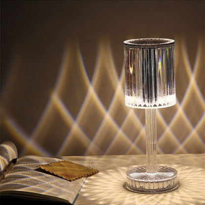 Crystal Cylinder LED Table Lamp Touch Sensor Night Light