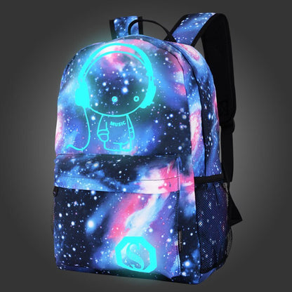 Galaxy Backpack Laptop Travel School Bag Glow in the Dark Shoulder Bag