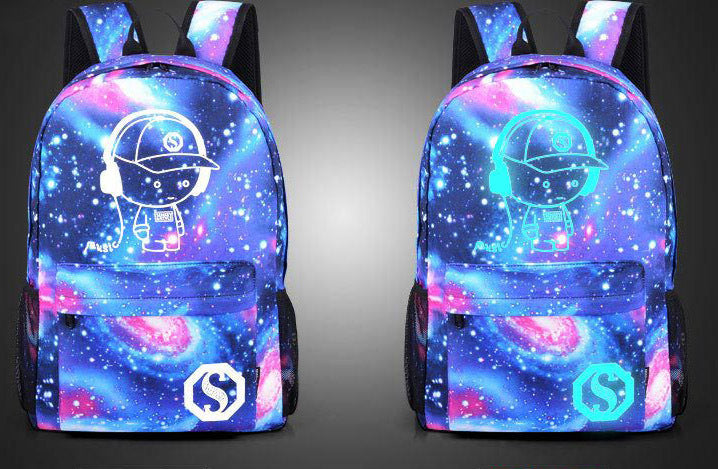 Galaxy Backpack Laptop Travel School Bag Glow in the Dark Shoulder Bag