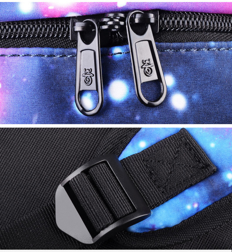 Galaxy Backpack Laptop Travel School Bag Glow in the Dark Shoulder Bag