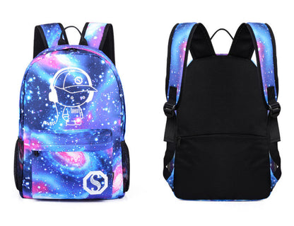 Galaxy Backpack Laptop Travel School Bag Glow in the Dark Shoulder Bag