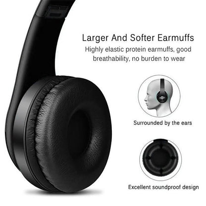 V5.3 Bluetooth Wireless Headphones 3D Stereo Noise Reduction Headset (Black)