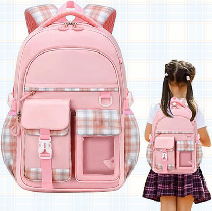 Large Deluxe Backpack Girl's Cute School Bag (Pink)