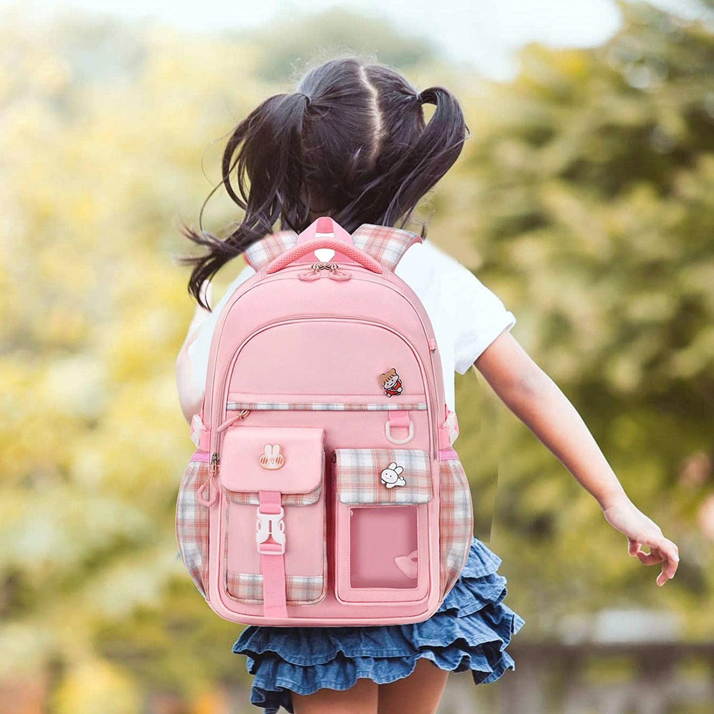 Large Deluxe Backpack Girl's Cute School Bag (Pink)