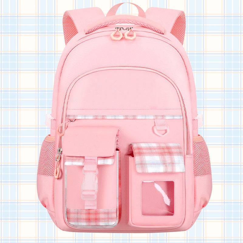 Large Deluxe Backpack Girl's Cute School Bag (Pink)