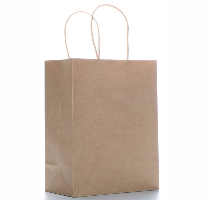 100 X Kraft Paper Bags Bulk Pack Gift Shopping Brown Retail Bag with Handles