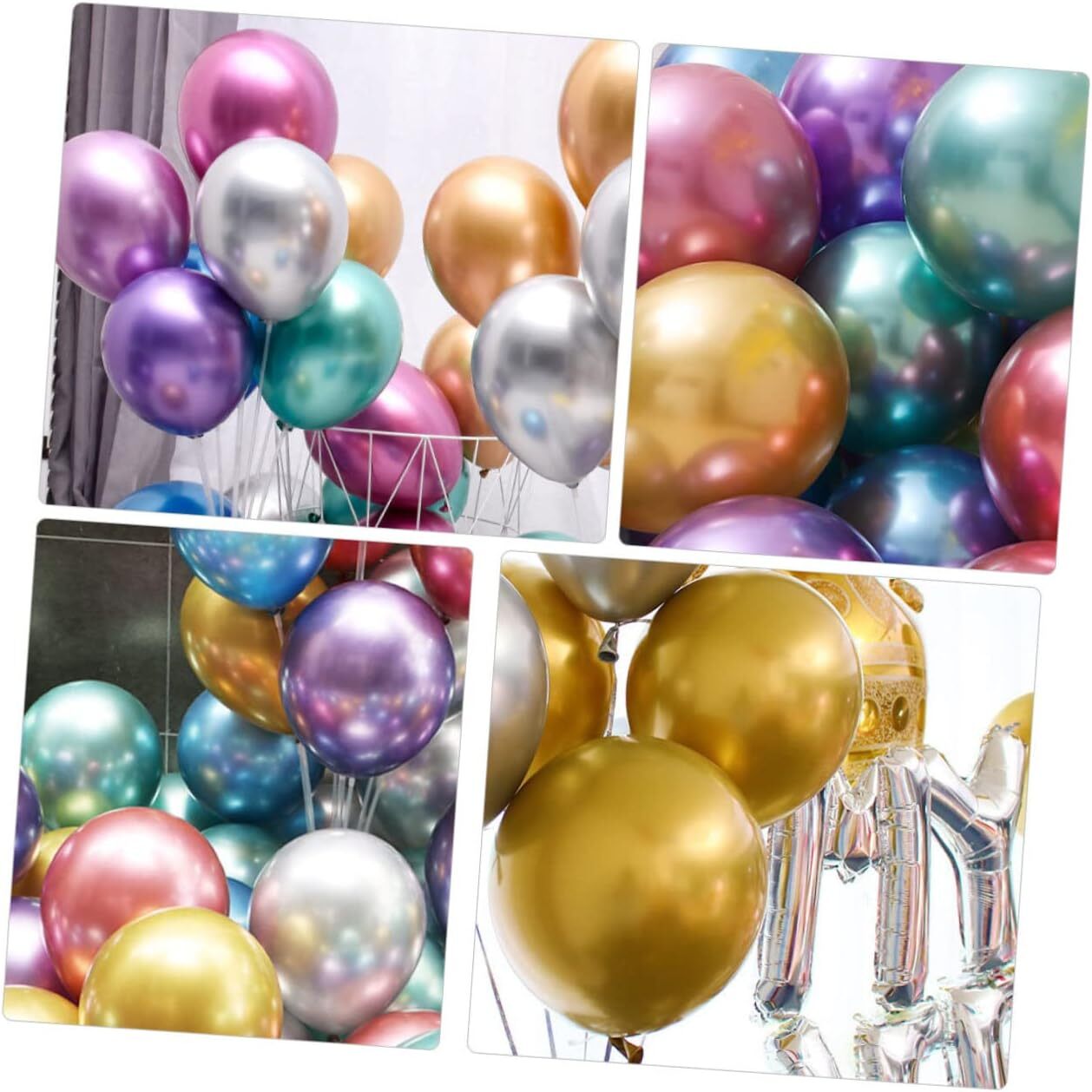 100 PCS Colourful Metallic Latex Balloons Party Celebrations Decorations