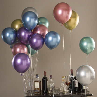 100 PCS Colourful Metallic Latex Balloons Party Celebrations Decorations