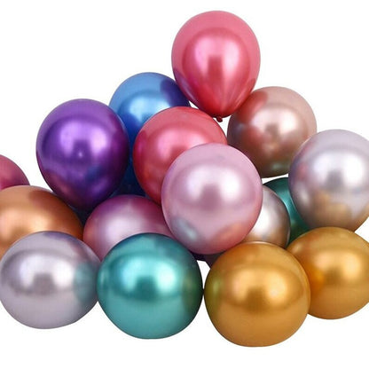 50 PCS Colourful Chrome Metallic Latex Balloons Party Decorations