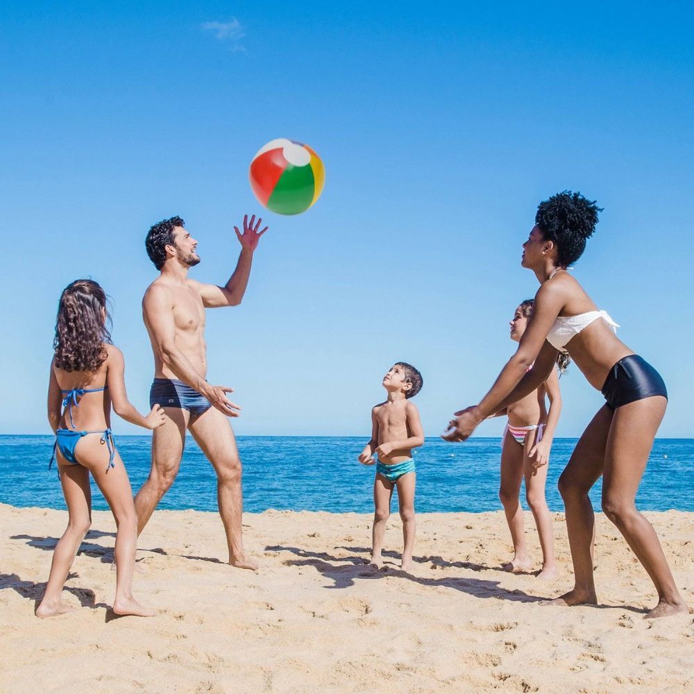 Inflatable Rainbow Beach Ball Outdoor Pool Game Toy