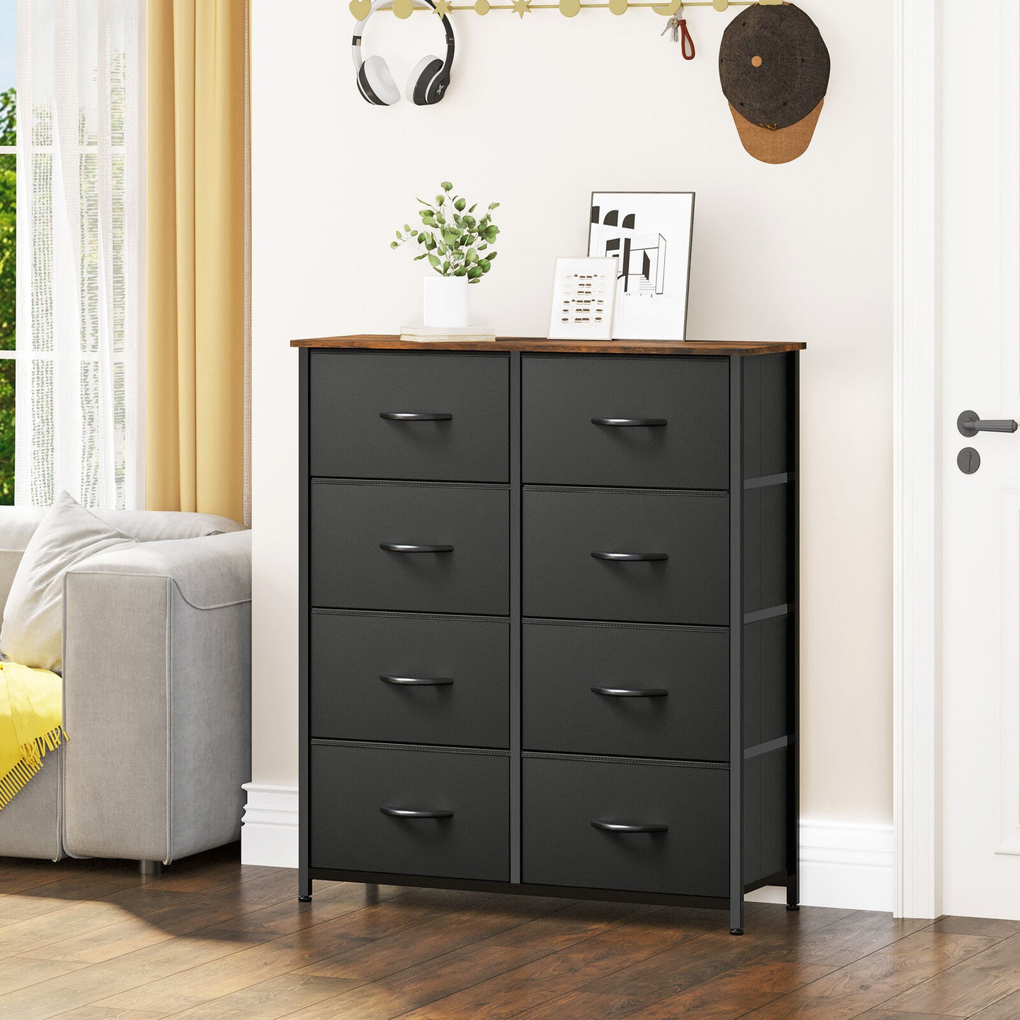 Amenity 8-Drawer Dresser Chest of Drawers Storage Organizer Unit