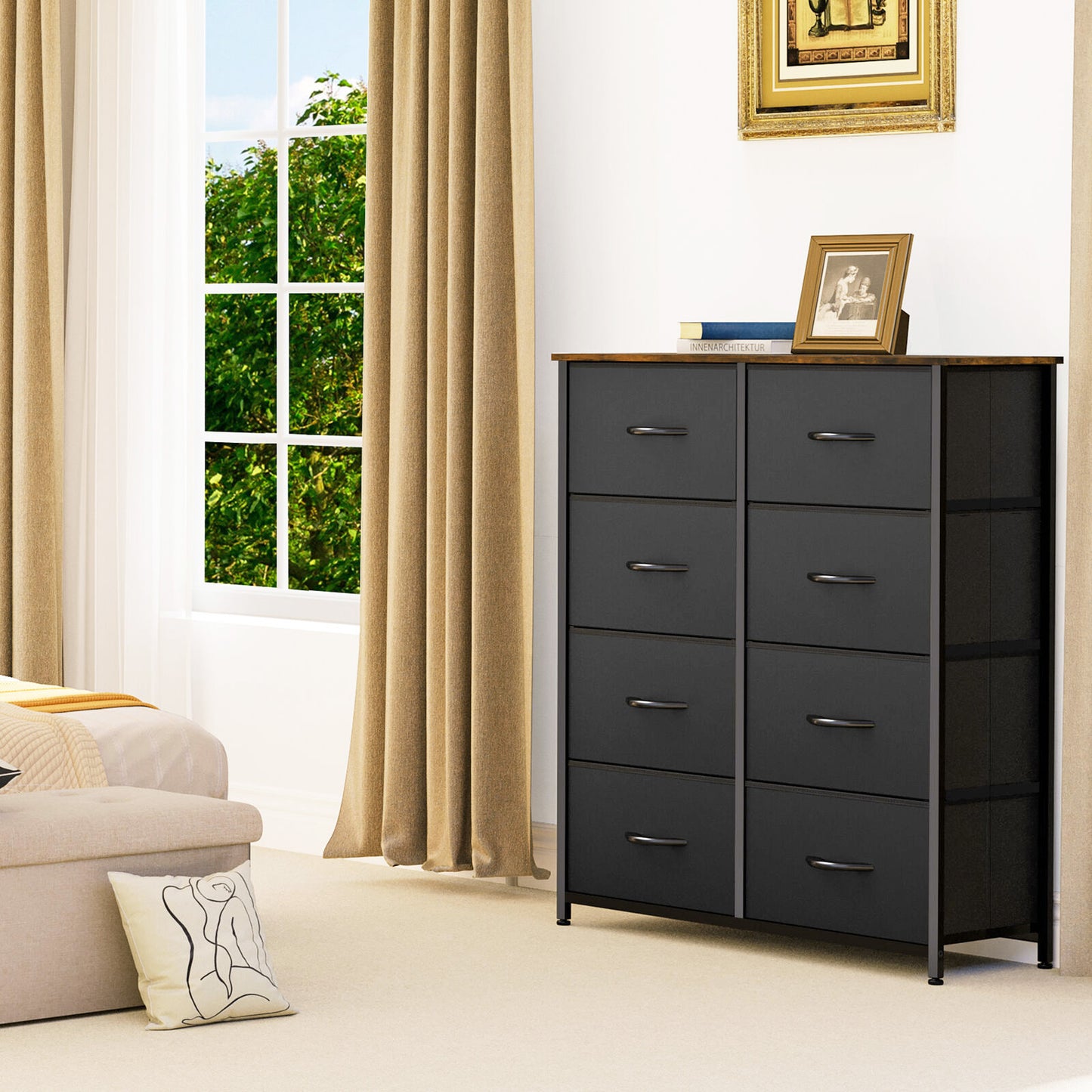 Amenity 8-Drawer Dresser Chest of Drawers Storage Organizer Unit