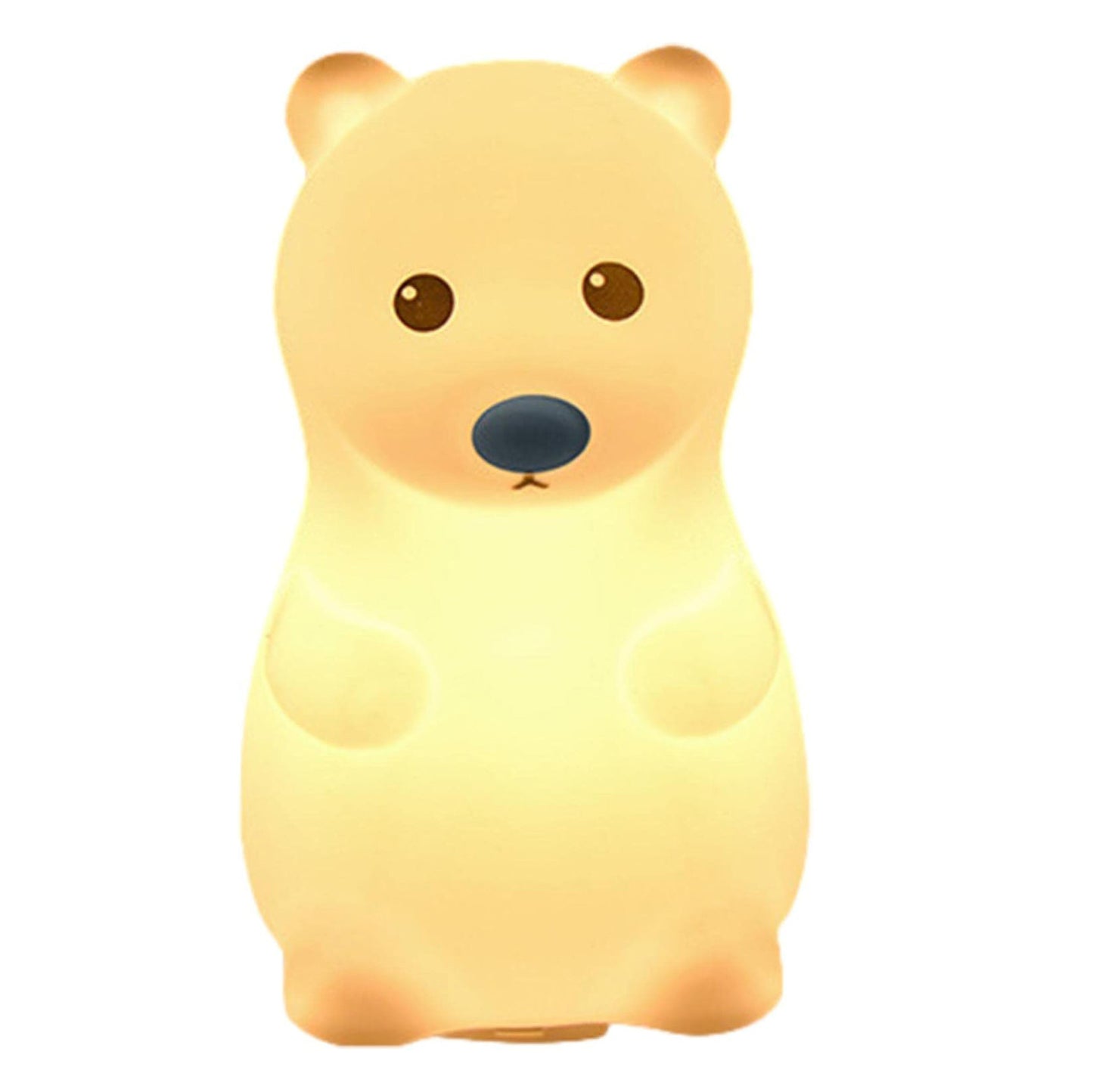 Adorable Silicone Bear Night Light USB Rechargeable Multicoluor Kids Bedroom Lamp