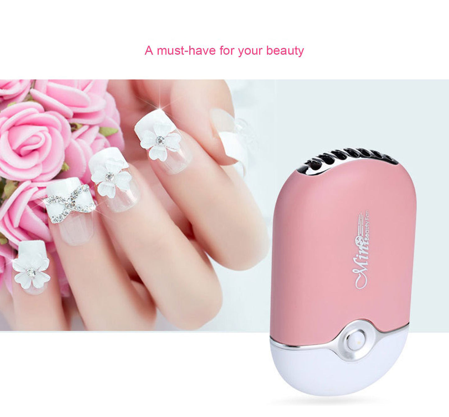 USB Mini Portable Rechargeable Fan Electric Bladeless Handheld Air Cooler for Eyelash