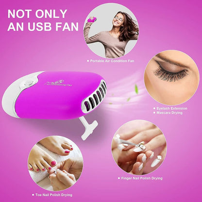 USB Mini Portable Rechargeable Fan Electric Bladeless Handheld Air Cooler for Eyelash