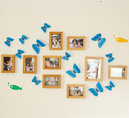 12-Piece 3D Butterfly Wall Decor Butterflies Stickers for Party Decorations with Magnets (Blue)