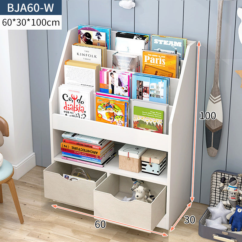 Clover Bookcase Storage Shelf Magazine Rack with Drawers