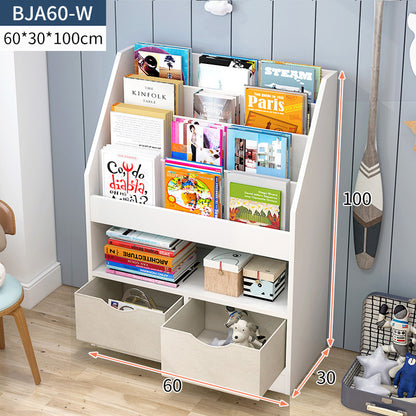 Clover Bookcase Storage Shelf Magazine Rack with Drawers