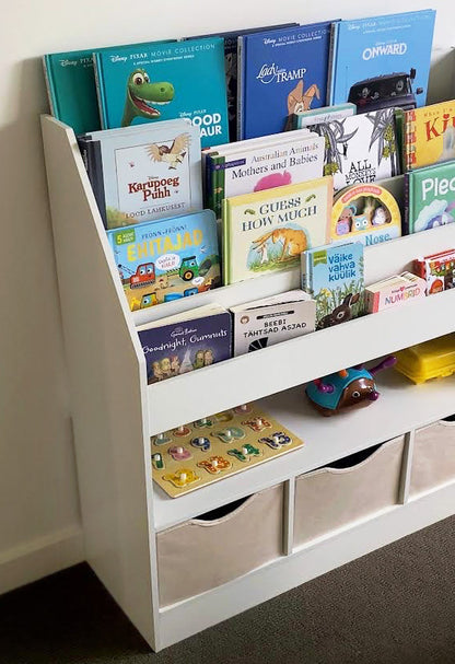 Clover Bookcase Storage Shelf Magazine Rack with Drawers